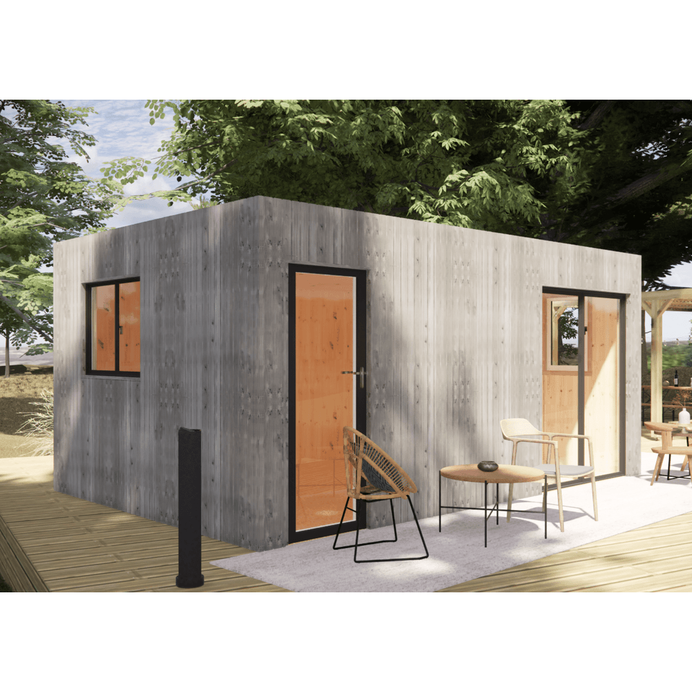 Studio de jardin re2020 en bois 5,5 x 3,5 x 2,7 m / isolation re2020 avec plancher isolé / menuiseries alu k-line