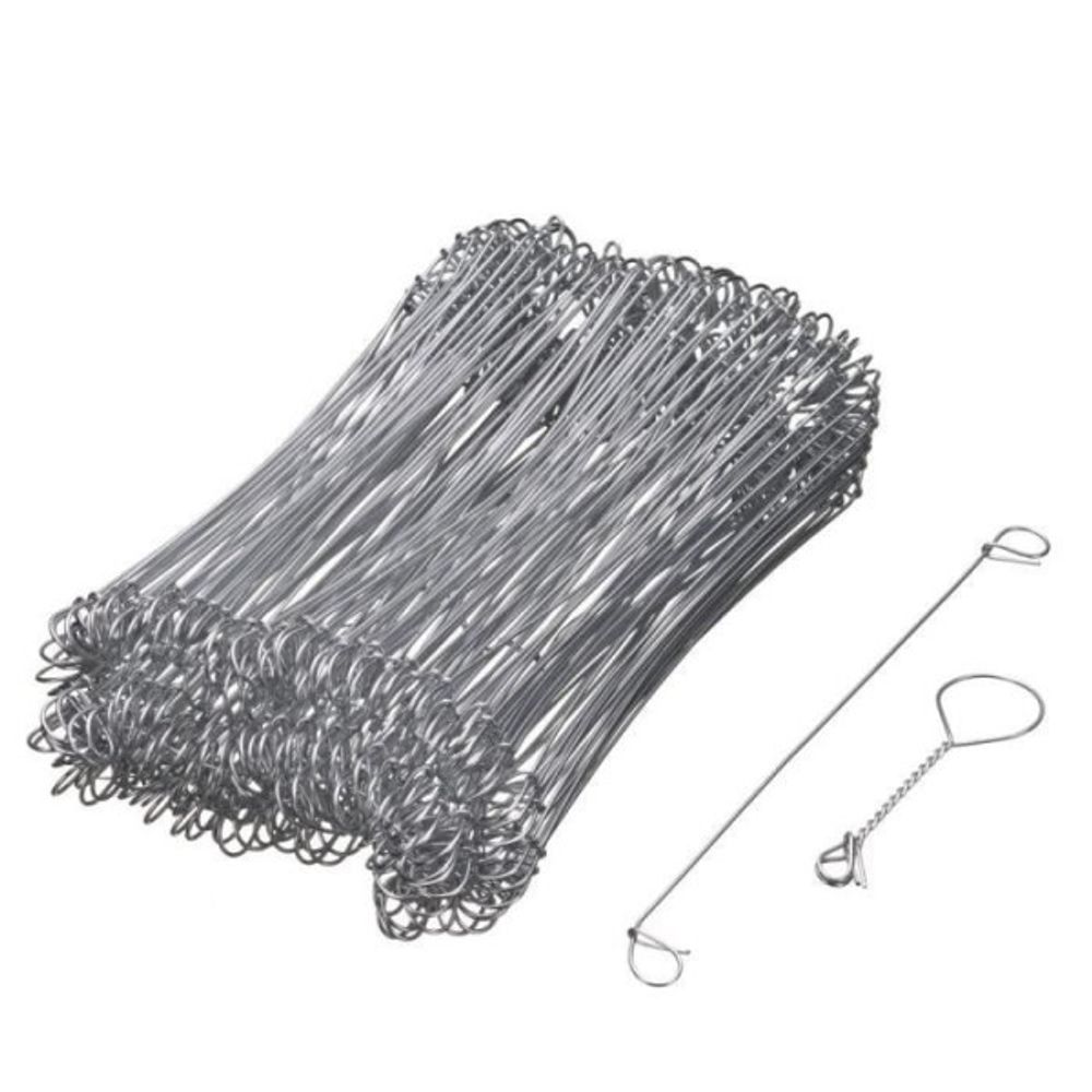 Lot de 200 liens a boucle en acier galvanisé pour torsadeuse a fil - (l16 cm x ø1 mm)