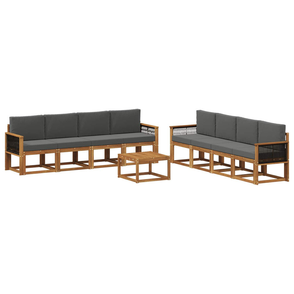 Ensemble de canapés d'extérieur 7 pcs naturel et anthracite