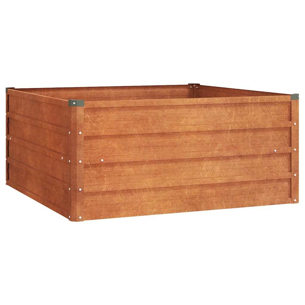 Lit surélevé de jardin rouillé 100x100x45 cm acier corten