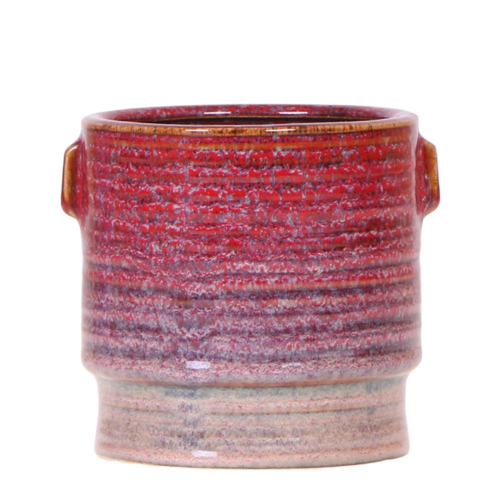 Cache-pot céramique émaillé - dégradé terracotta rétro - pot de 9cm