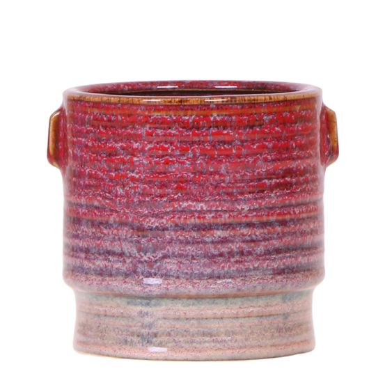 Cache-pot céramique émaillé - dégradé terracotta rétro - pot de 9cm