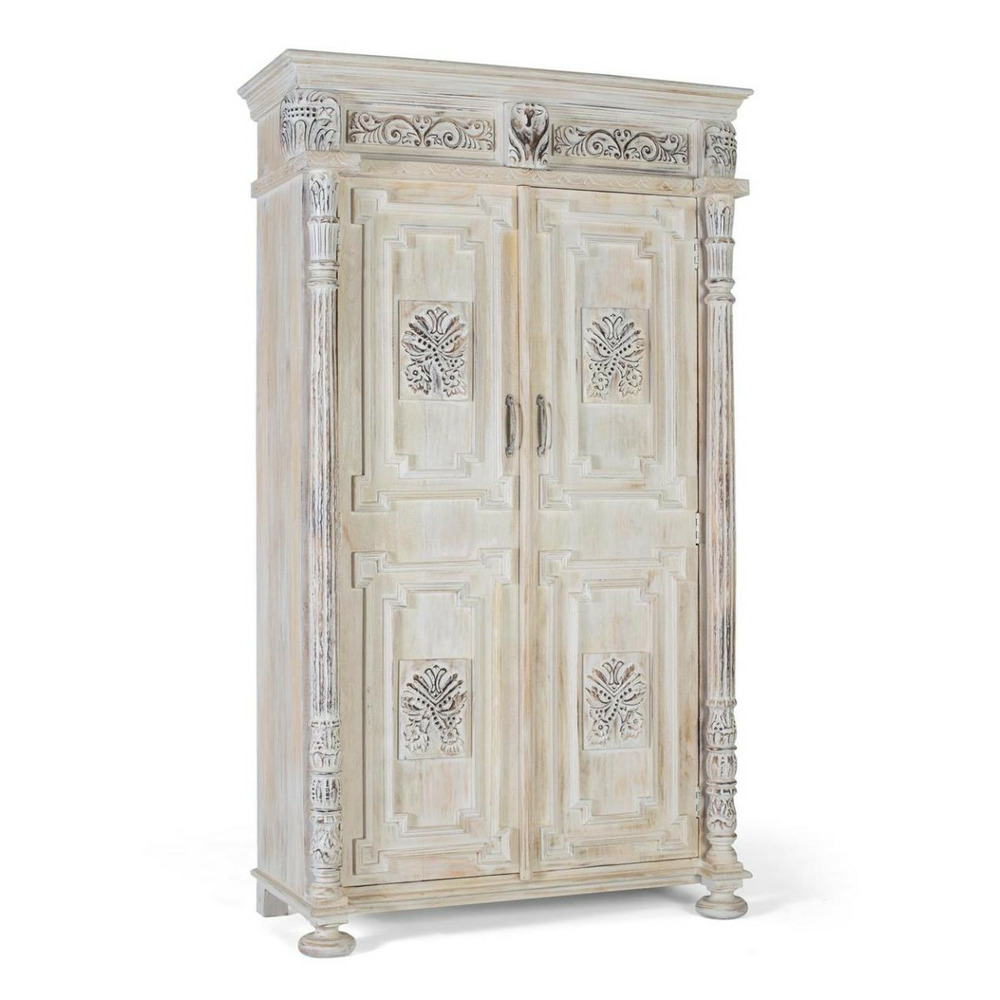 Armoire 2 portes bois beige - norélie décoration d'autrefois