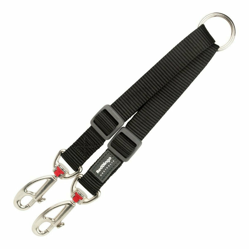 2 accouplement pour laisse de chien red dingo noir black (1.2 x 16.5-22 cm) (1,2 x 16.5-22 cm)
