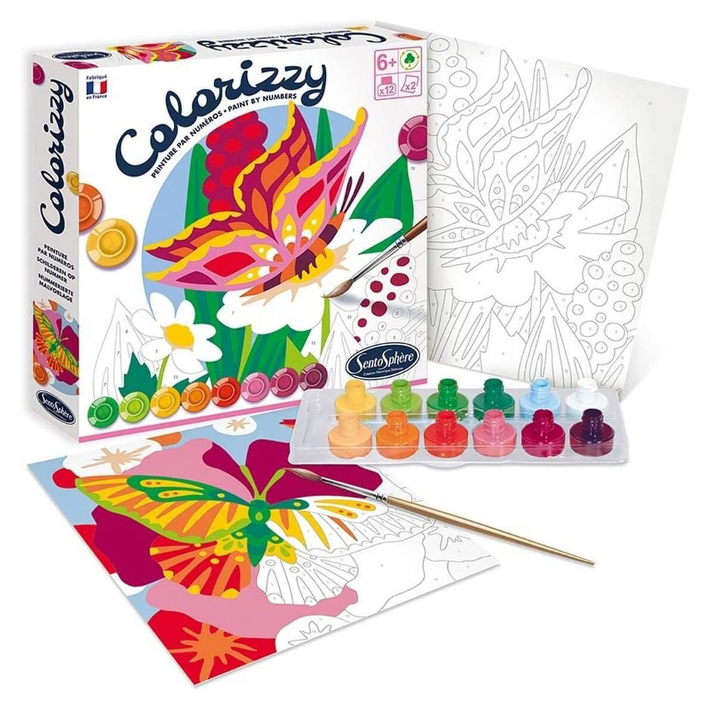 Colorizzy papillons - kit de peinture numérotée pour enfants