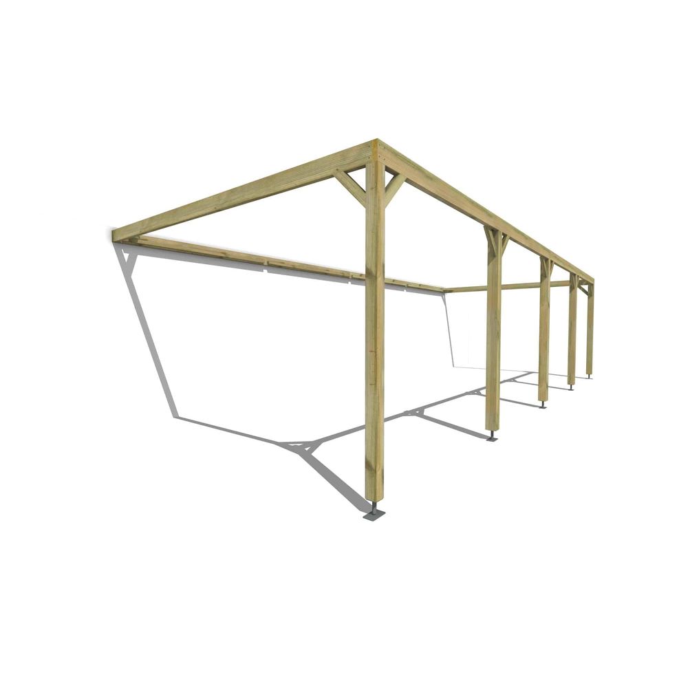 Pergola bois • 10m x 4m • adossée • cadre simple • livraison comprise