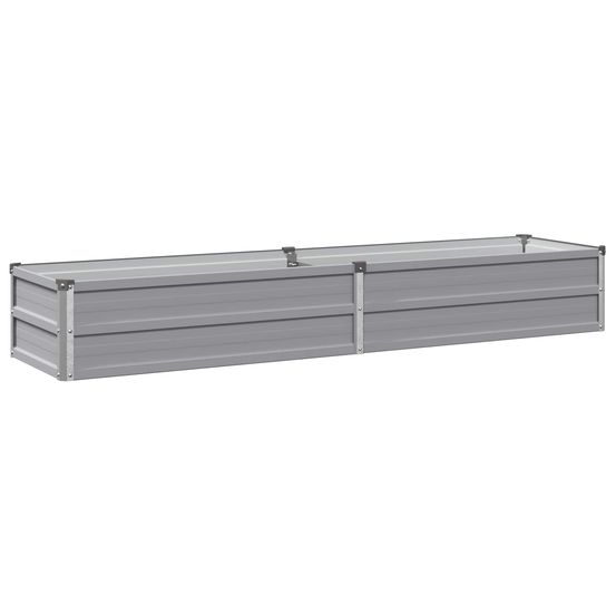 Jardin surélevé gris 160 x 40 x 24 cm acier laminé à froid