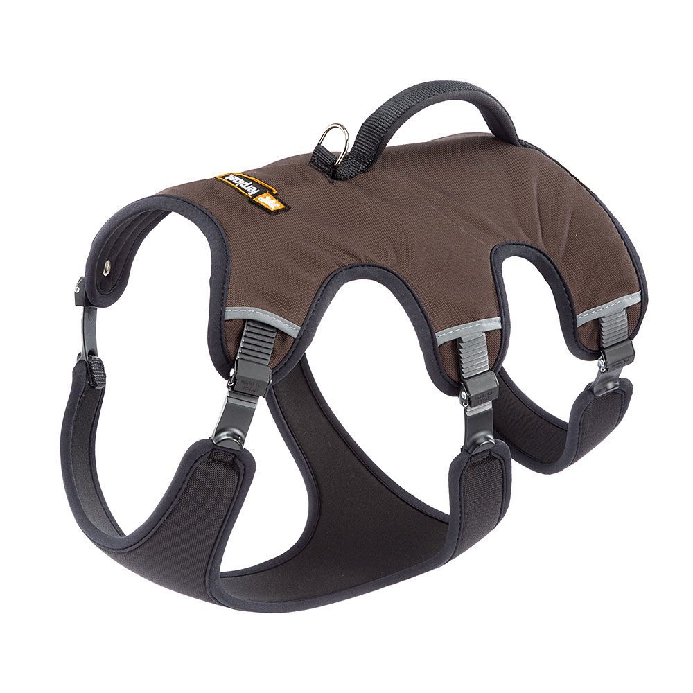 Ferplast harnais chien réglable m poitrail 55-65 cm avec poignée, marron
