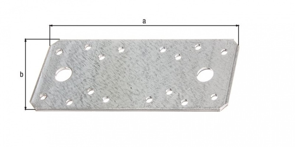 Platine d'assemblage galva zinguée sendzimir 133x55x2,5