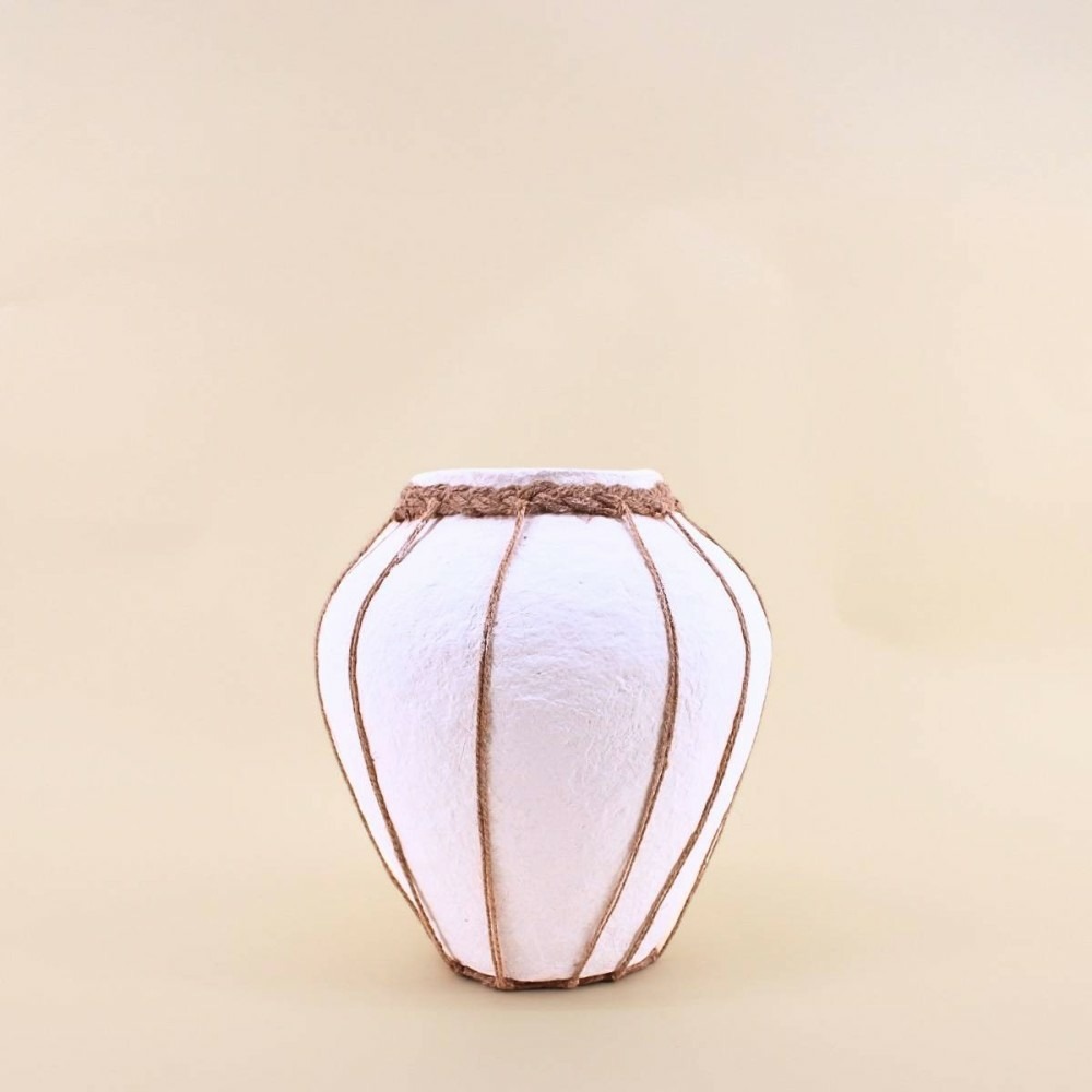Vase en papier maché déco jute 25cm