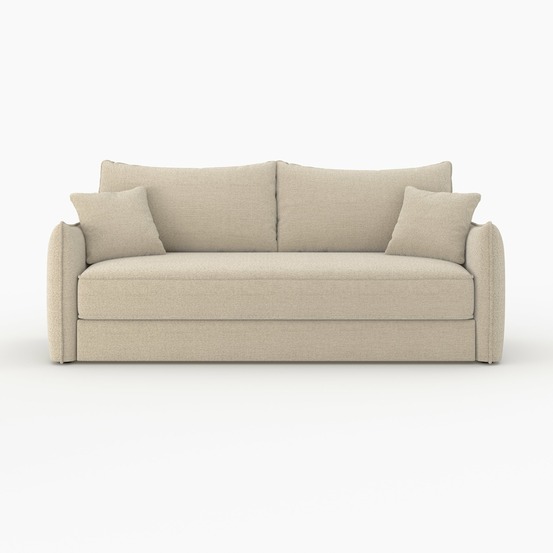 Céleste-canapé convertible 3 places en tissu effet lin beige