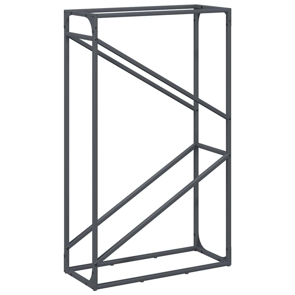 Portant de bois chauffage anthracite 60x25x100 cm