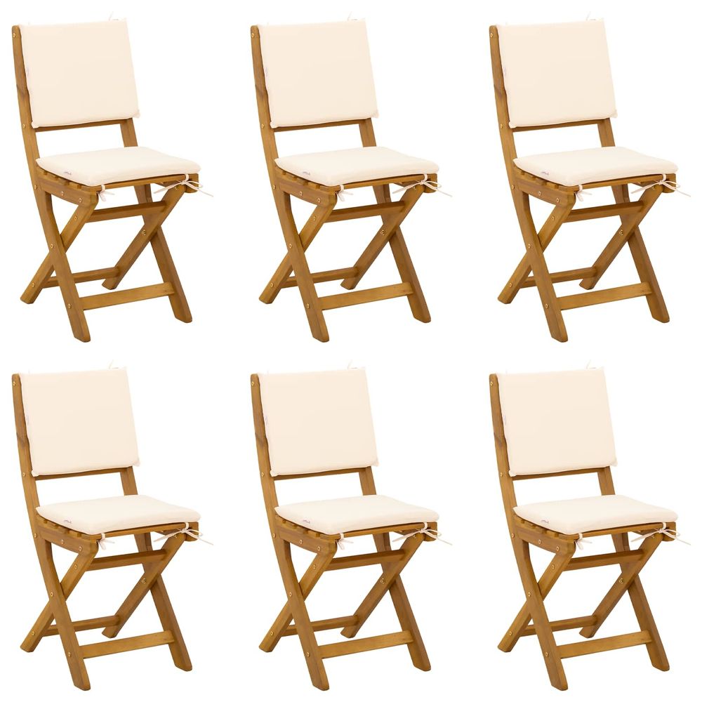 Chaises de bistrot d'extérieur 6 pc crème blanc