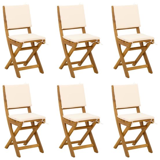 Chaises de bistrot d'extérieur 6 pc crème blanc