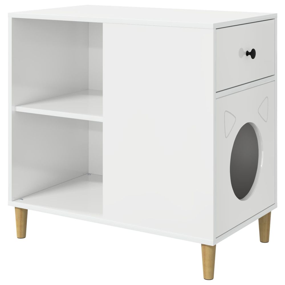Maison pour chat blanc brillant 72 x 42,5 x 70 cm