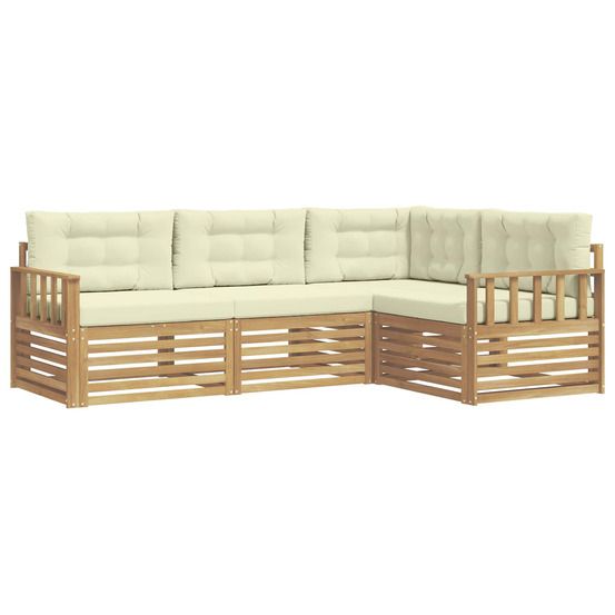 Ensemble de canapés d'extérieur 5 pc blanc et crème polyester