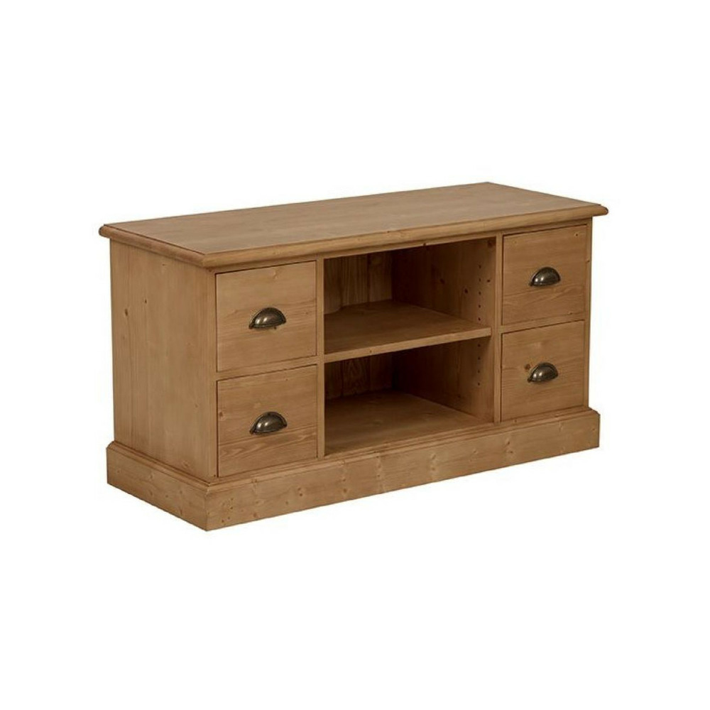 Meuble tv 4 tiroirs bois marron - natural interior's