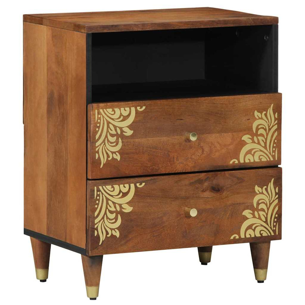 Cabinet de chevet avec tiroir marron miel 50 x 33 x 62 cm