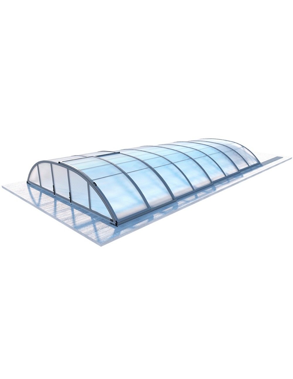 Abri de piscine horizon - 7,43x3,50 m - polycarbonate alvéolaire 8 mm - pour piscine bas7308 - eco308 - altanka