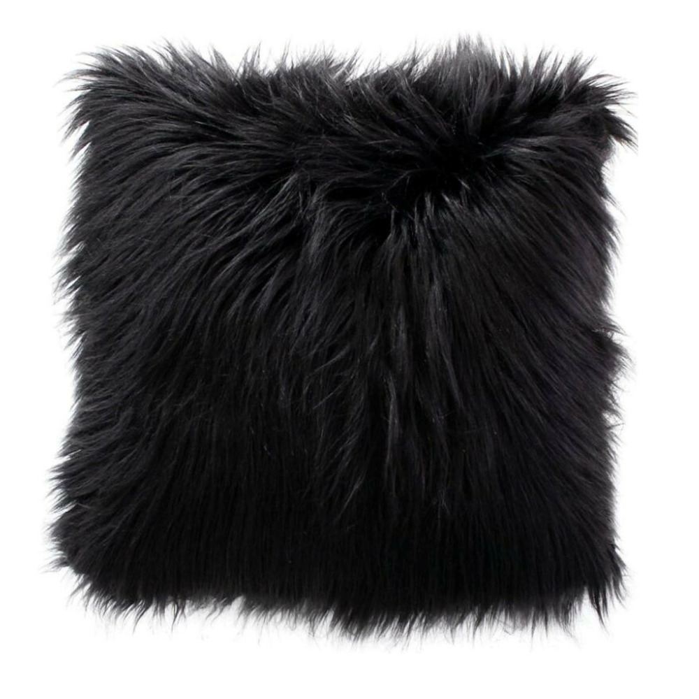 Coussin déco effet fourrure 