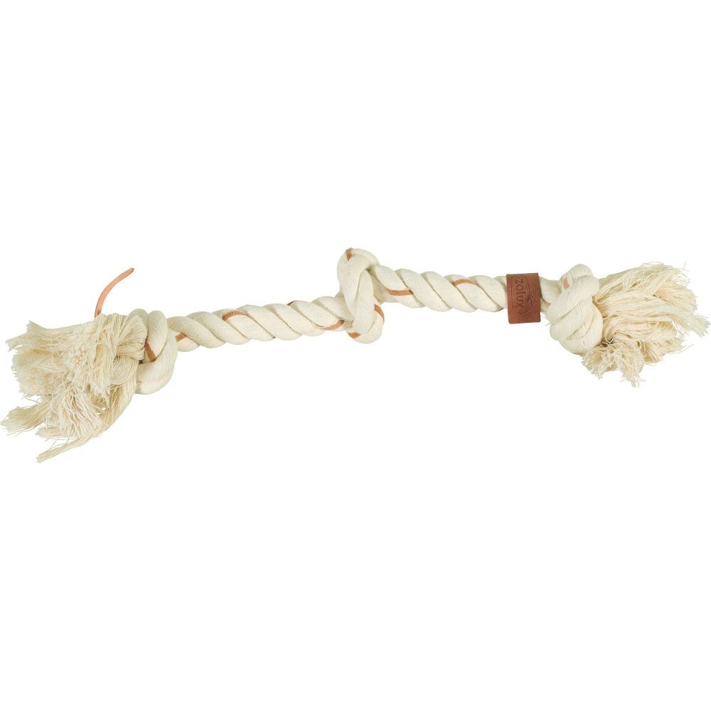 Jouet corde a noeuds leather touch cuir pour chien 44 cm - zolux
