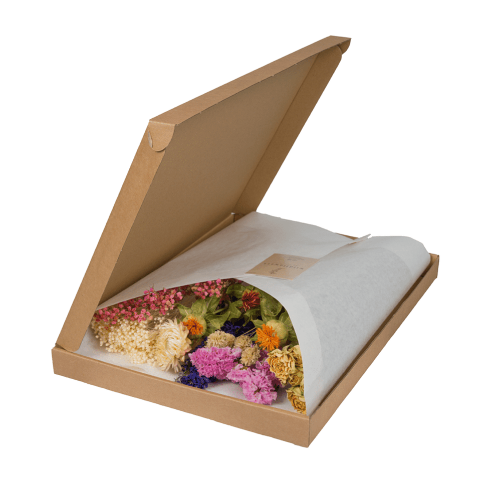 Bouquet de fleurs séchées multicolore pour boîte aux lettres - h 35 cm