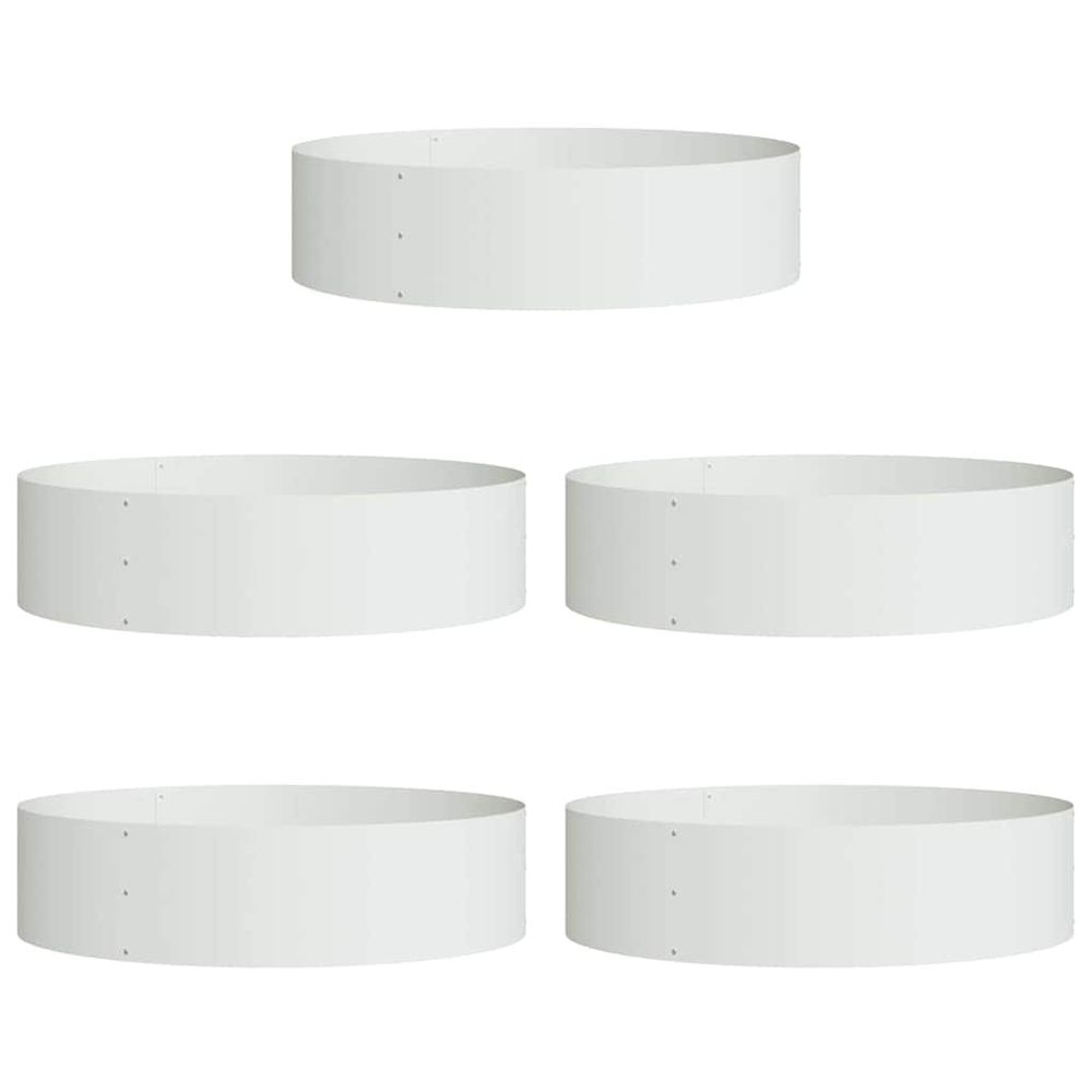 Anneau de jardinière 5 pc blanc 80 x 80 x 20 cm