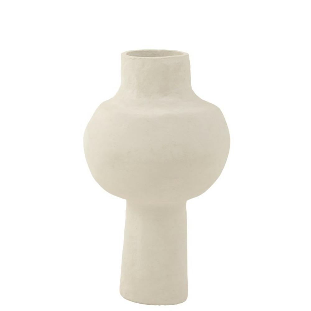 Pot en papier mâché blanc 30x30x50 cm