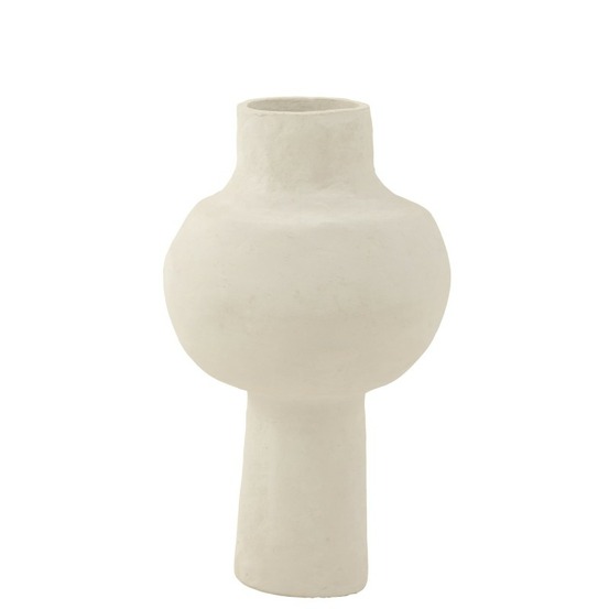 Pot en papier mâché blanc 30x30x50 cm