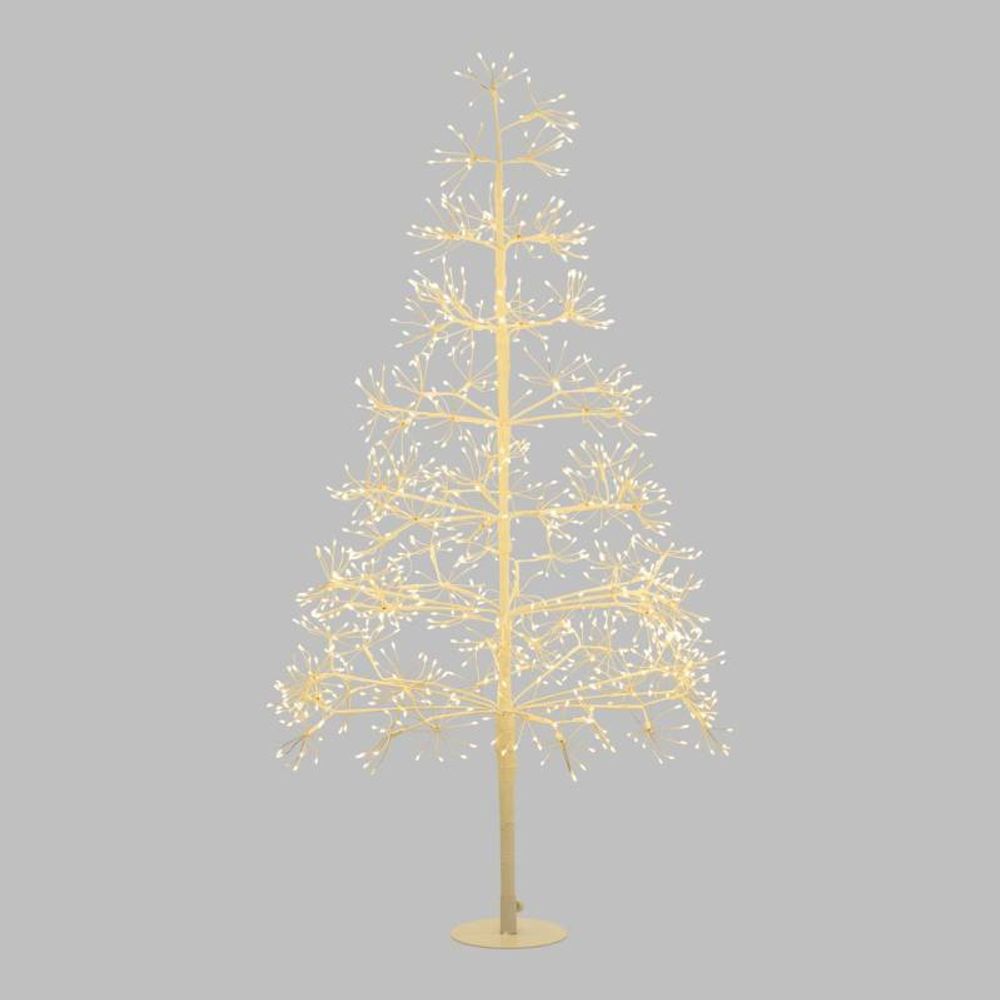 Arbre conique riche rich blanc h120cm 1000 microled flashled avec rameaux de led 5m+ø60xh120cm lotti