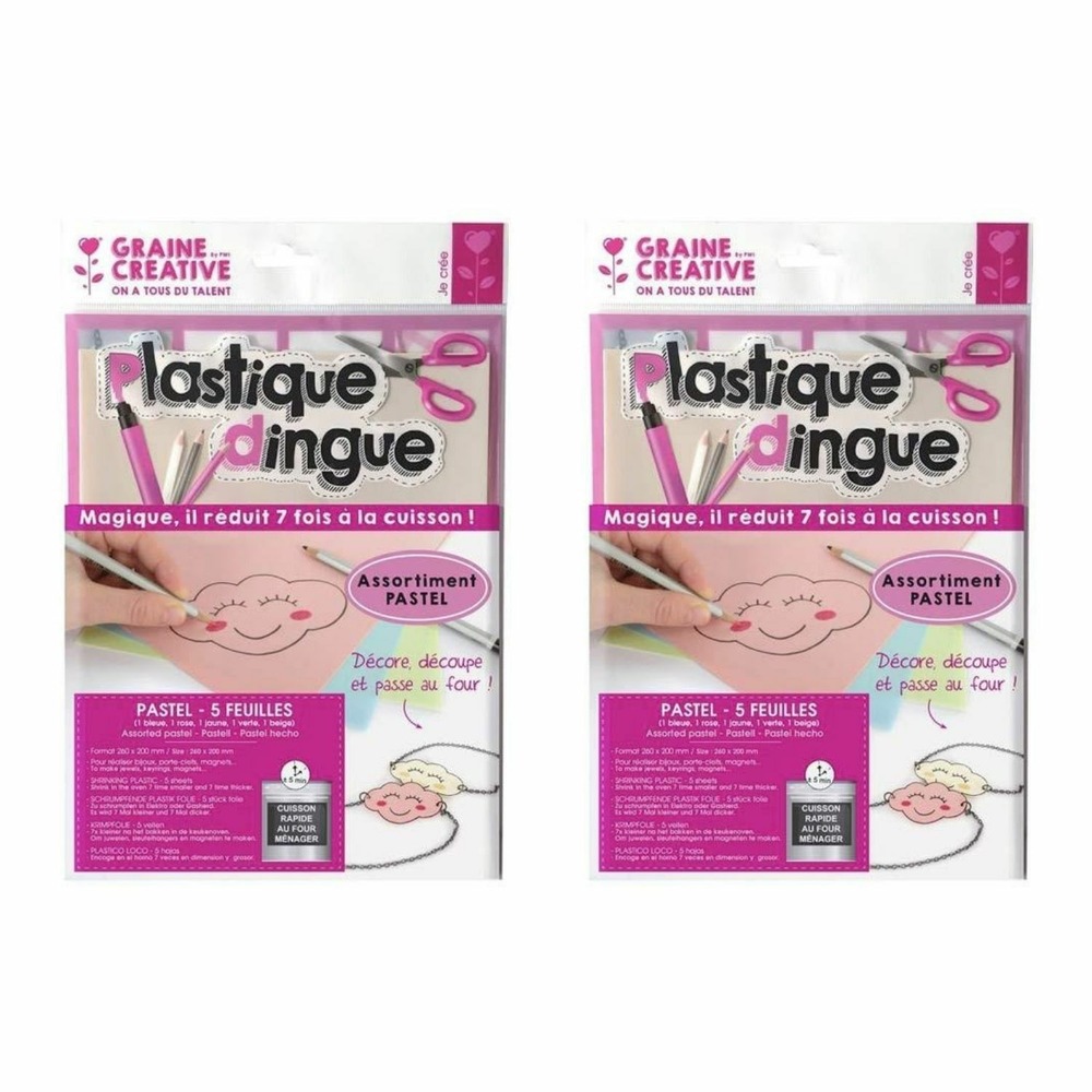 10 feuilles de plastique fou 26,2 x 20,2 cm - couleurs pastel