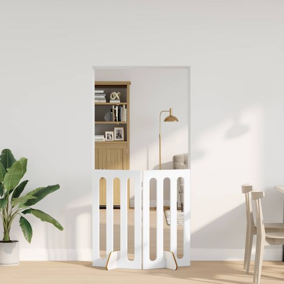 Clôture animaux bois ingénierie intérieur séparation flexible blanc 100x90cm