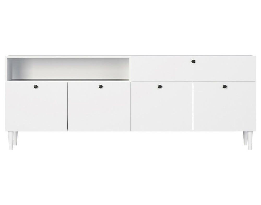 Gaby - buffet bas - blanc - 4 portes, 1 porte et 1 niche - 200 cm