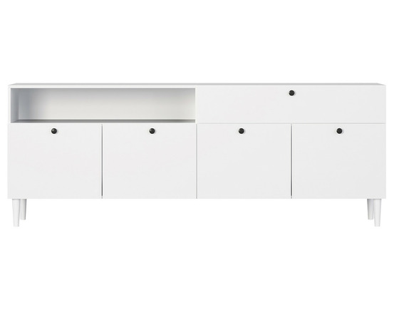 Gaby - buffet bas - blanc - 4 portes, 1 porte et 1 niche - 200 cm