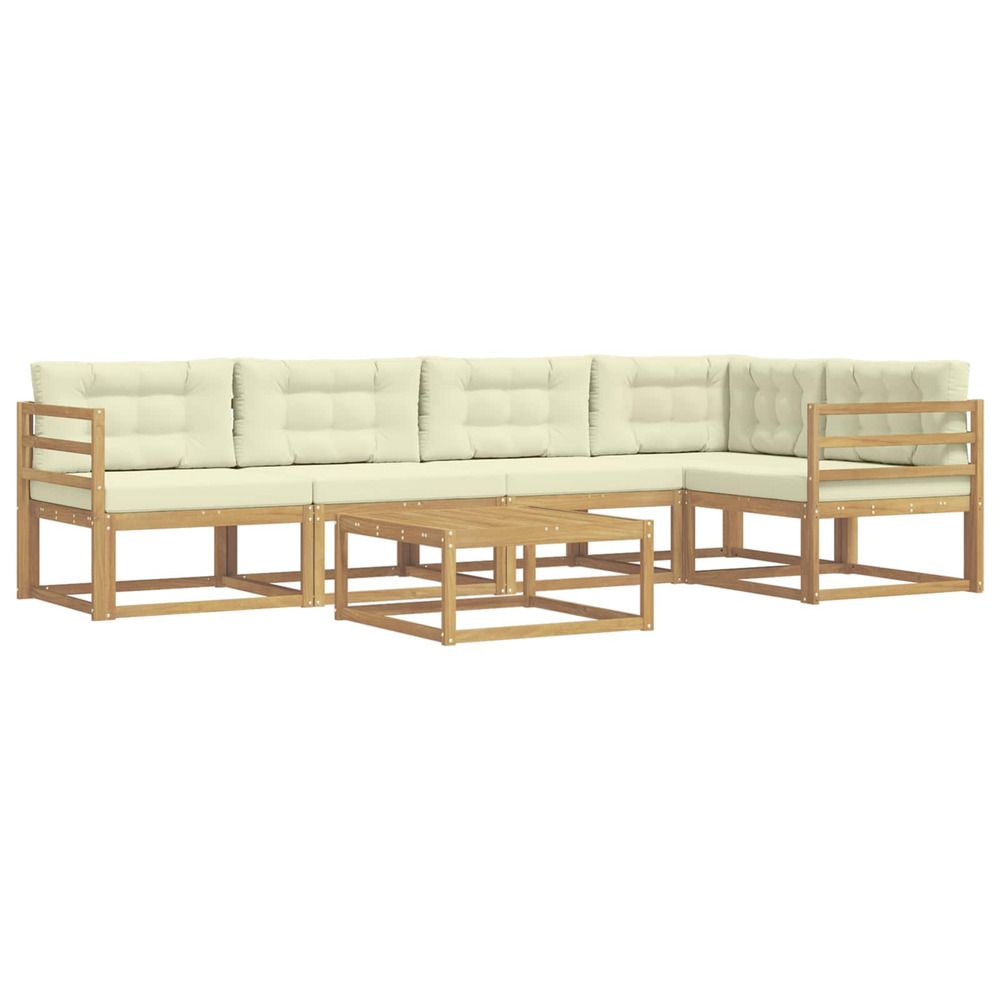 Ensemble de canapés d'extérieur 6 pc blanc et crème polyester