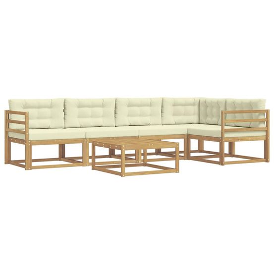 Ensemble de canapés d'extérieur 6 pc blanc et crème polyester
