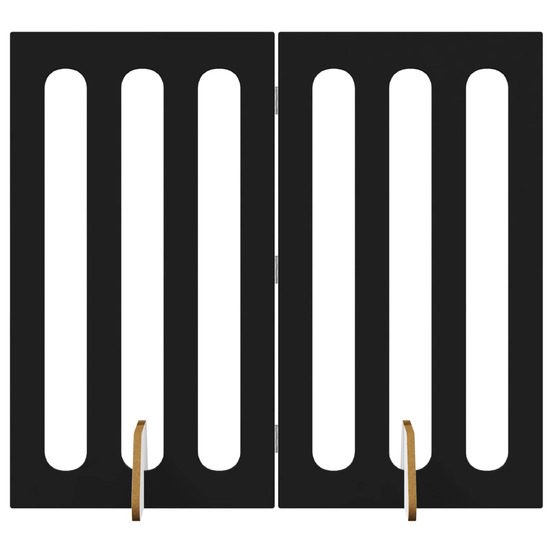 Clôture pliable pour animaux 2 pcs chêne noir bois d’ingénierie
