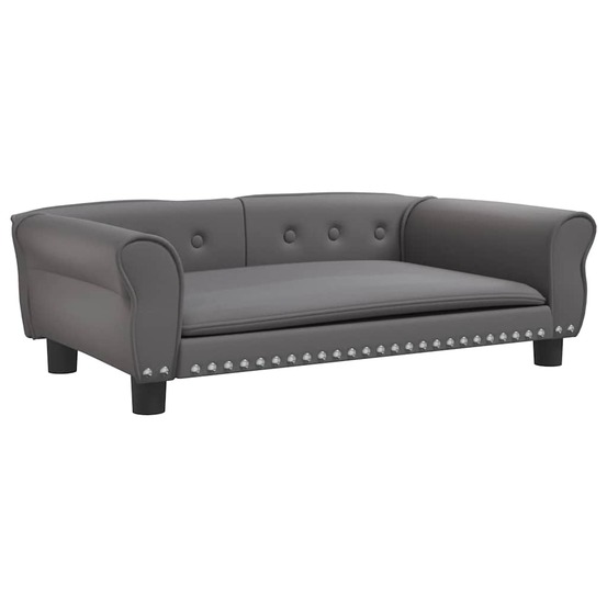 Lit pour chien gris 95x55x30 cm similicuir