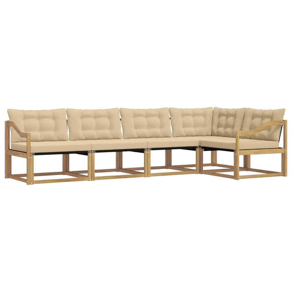 Ensemble de canapés d'extérieur 5 pc blanc et beige
