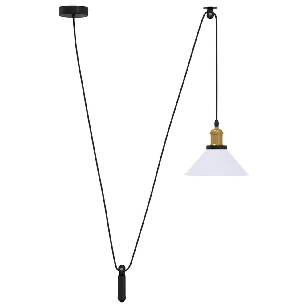 Lampe suspendue réglable hauteur e27 blanc brillant ø22cm métal