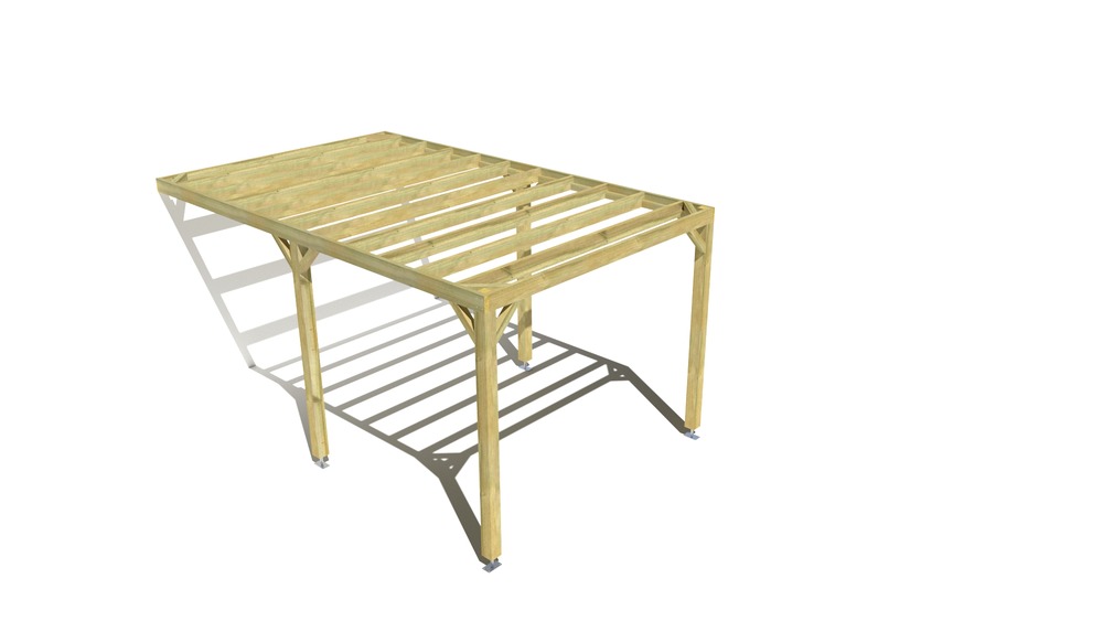 Pergola bois • 3m x 5m • adossée • sens largeur • livraison comprise