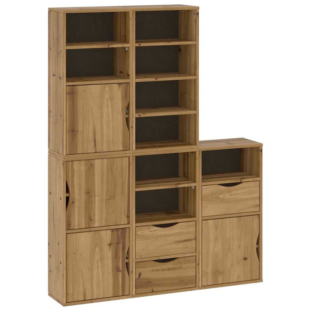 Armoires latérales 5 pcs odda 40x24x79 cm bois massif pin