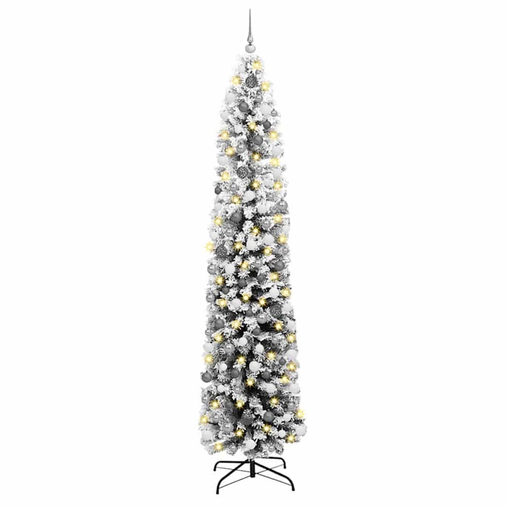 Sapin de noël artificiel vert et blanc 240 cm