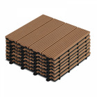 Lot de 8 dalles clipsables en bois synthétique marron clair