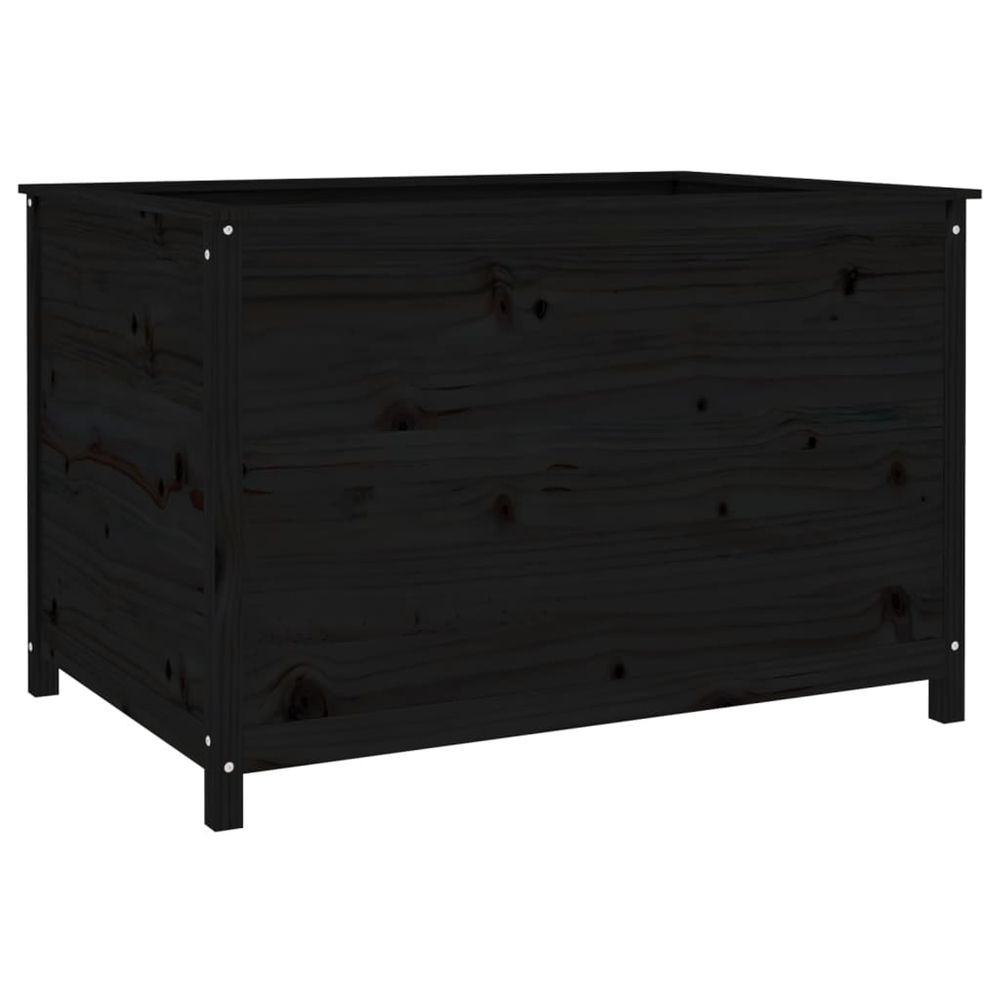 Lit surélevé de jardin noir 119,5x82,5x78 cm bois de pin massif