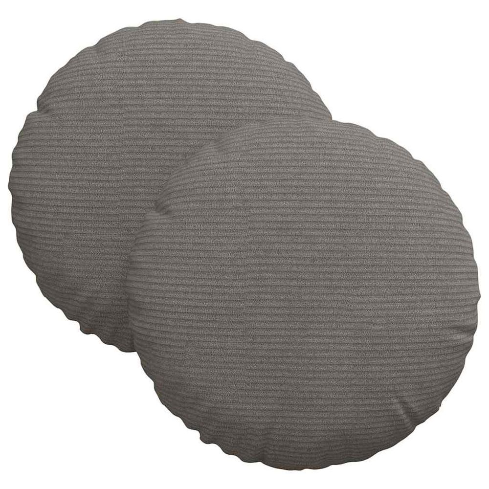 Coussins de siège 2 pc tissu en velours côtelé gris clair