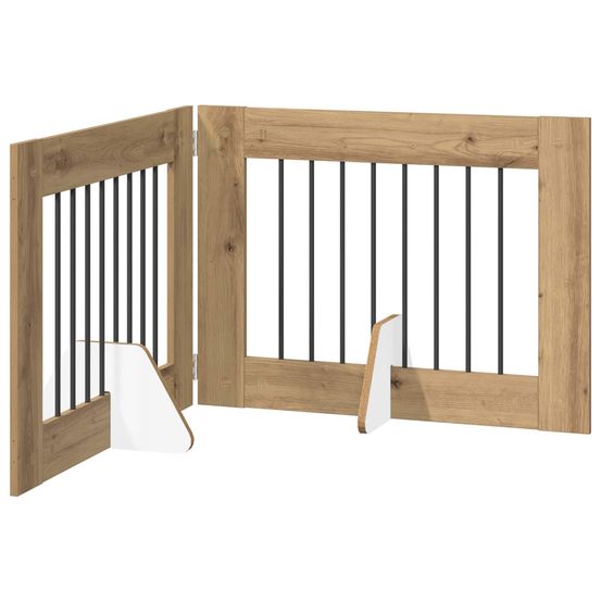 Porte de chien pliable avec supports 2 pc chêne artisanal