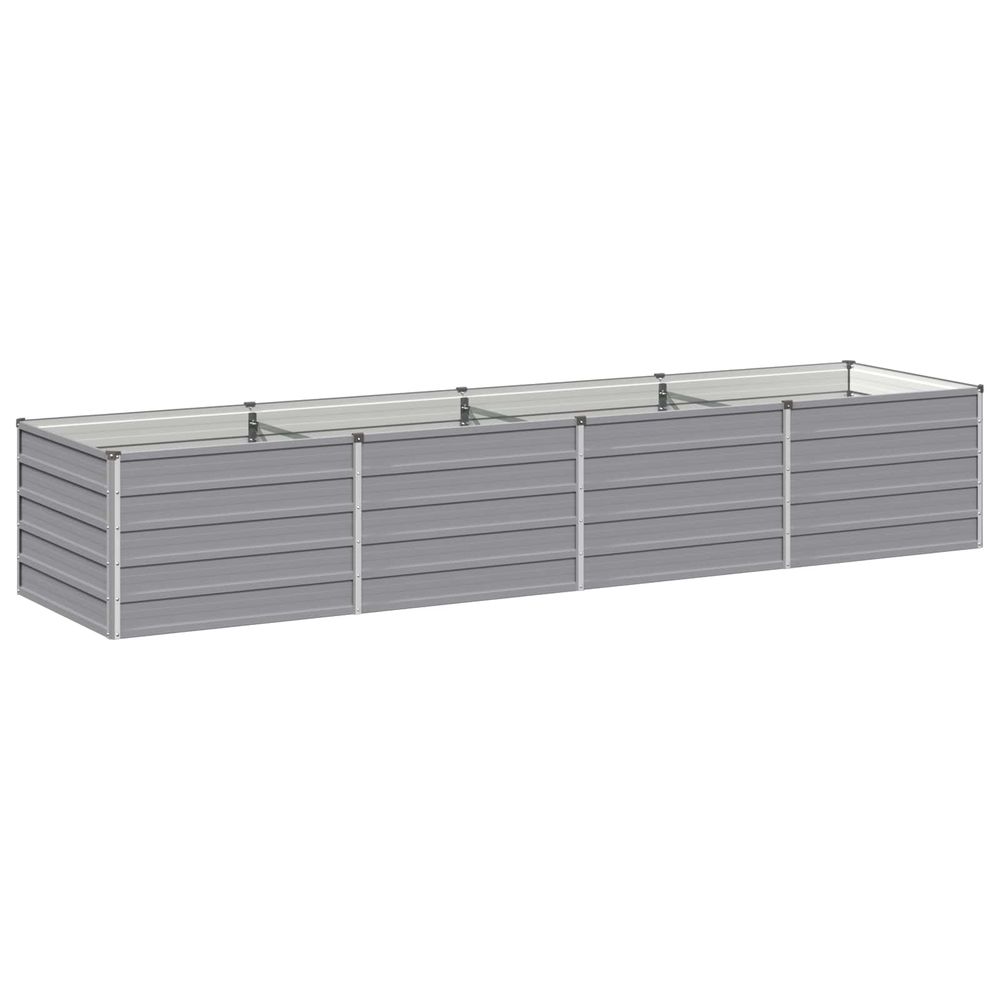 Jardin surélevé gris 320 x 80 x 55 cm acier laminé à froid