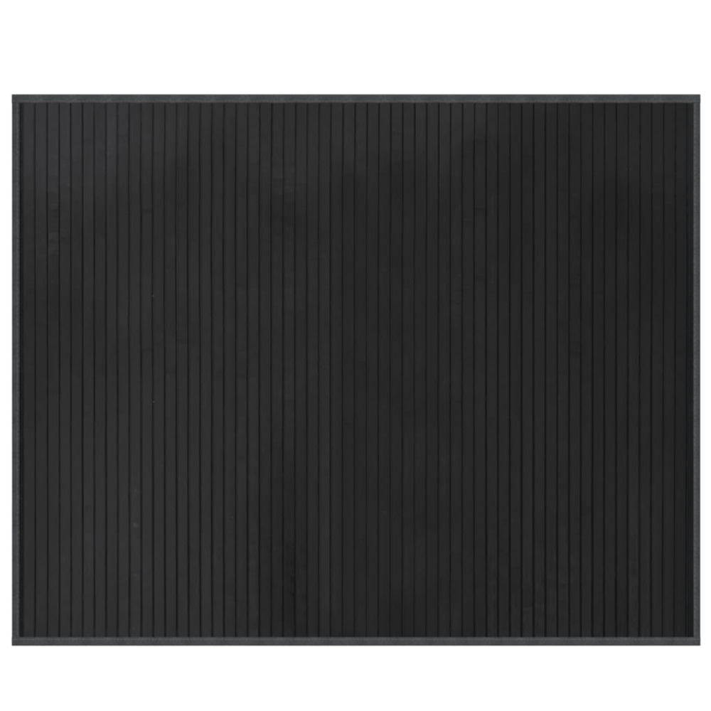 Tapis rectangulaire gris 80x100 cm bambou