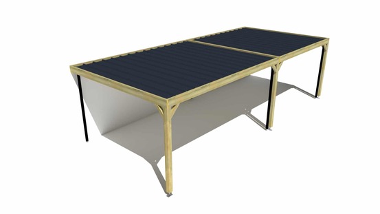 Carport bois • 9m x 4m • adossée • sens largeur • livraison comprise
